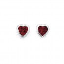 Synthetic-Ruby-Heart-Stud-Earrings-in-Sterling-Silver Sale