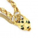 9ct-19cm-Emerald-Sapphire-Padlock-Bracelet Sale